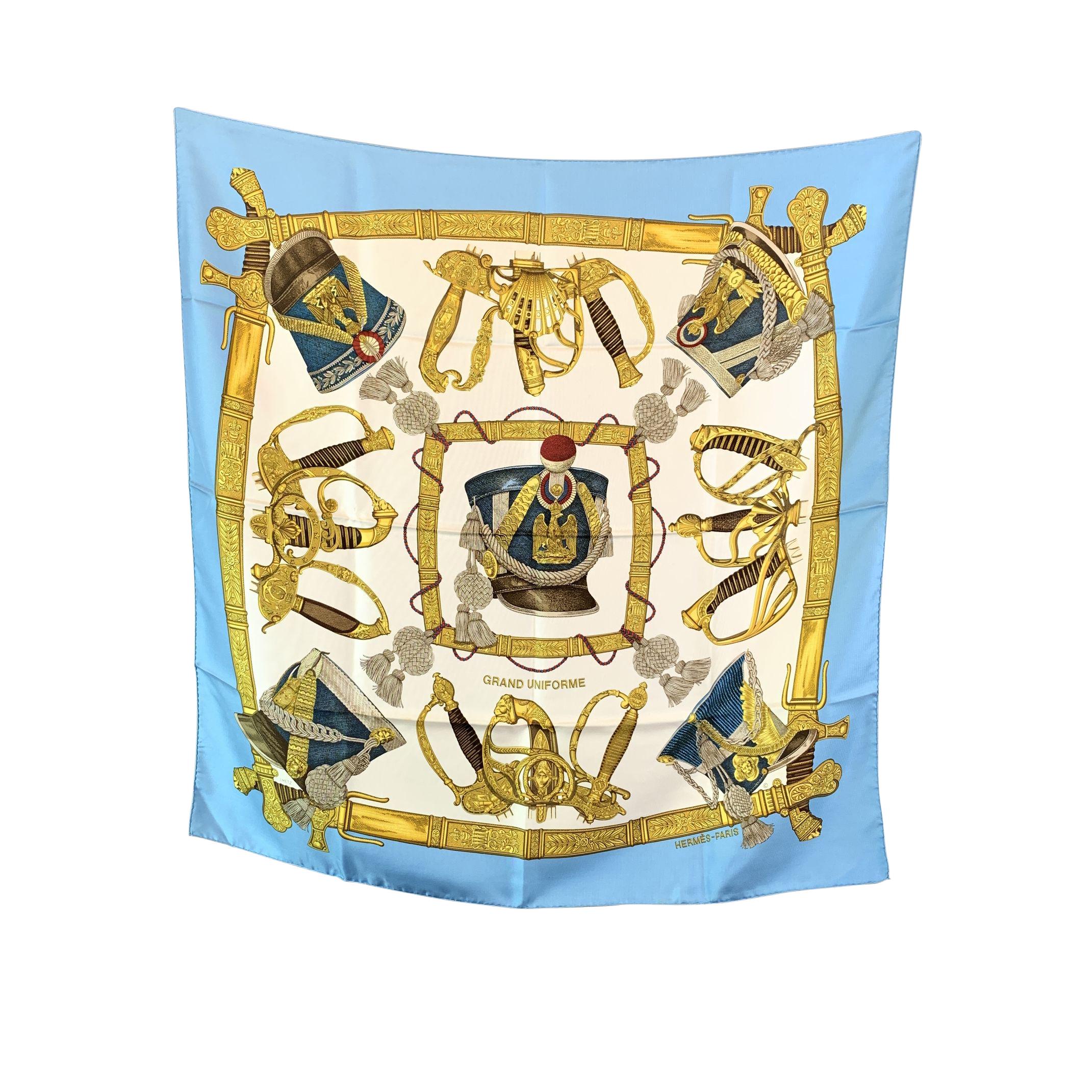 エルメス ヴィンテージ シルクスカーフ グラン・ユニフォーム 1985年
