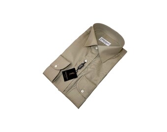 Authentic Yves Saint Laurent Vintage Sage Green Cotton Men Shirt Size 41/16 L