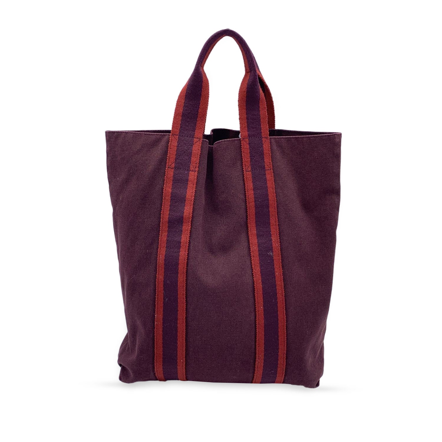 Hermès Herline Red Toile Fourre Tout PM size Bag
