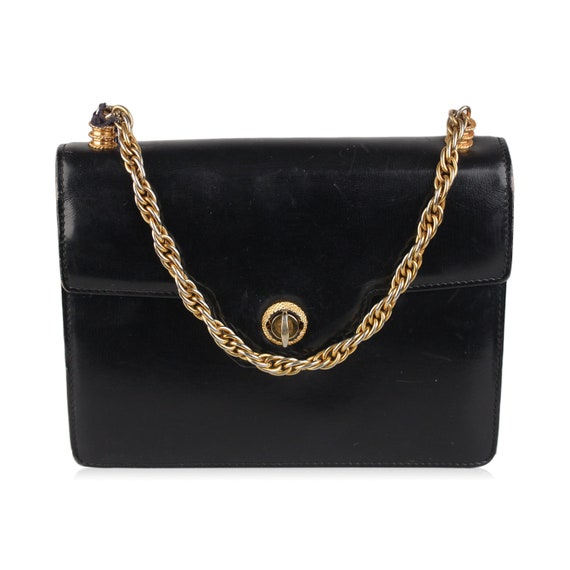 gucci vintage black leather bag