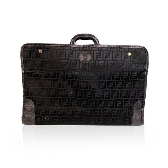 Authentic Fendi Vintage Black Monogram Canvas Trav