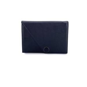 Authentic Yves Saint Laurent Vintage Black Leather Asymmetric Clutch Bag