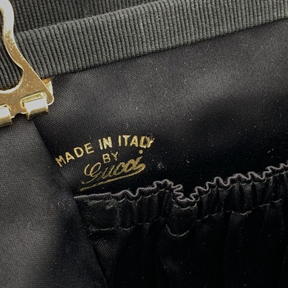 Authentic Gucci Vintage Black Fabric Bows Evening… - image 6