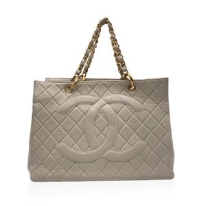 Chanel White Quilted Caviar Leather XL Grand Shopping Tote Bag - Yoogi's  Closet