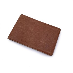 Portefeuille porte-chéquier vintage en cuir taïga marron clair Louis Vuitton