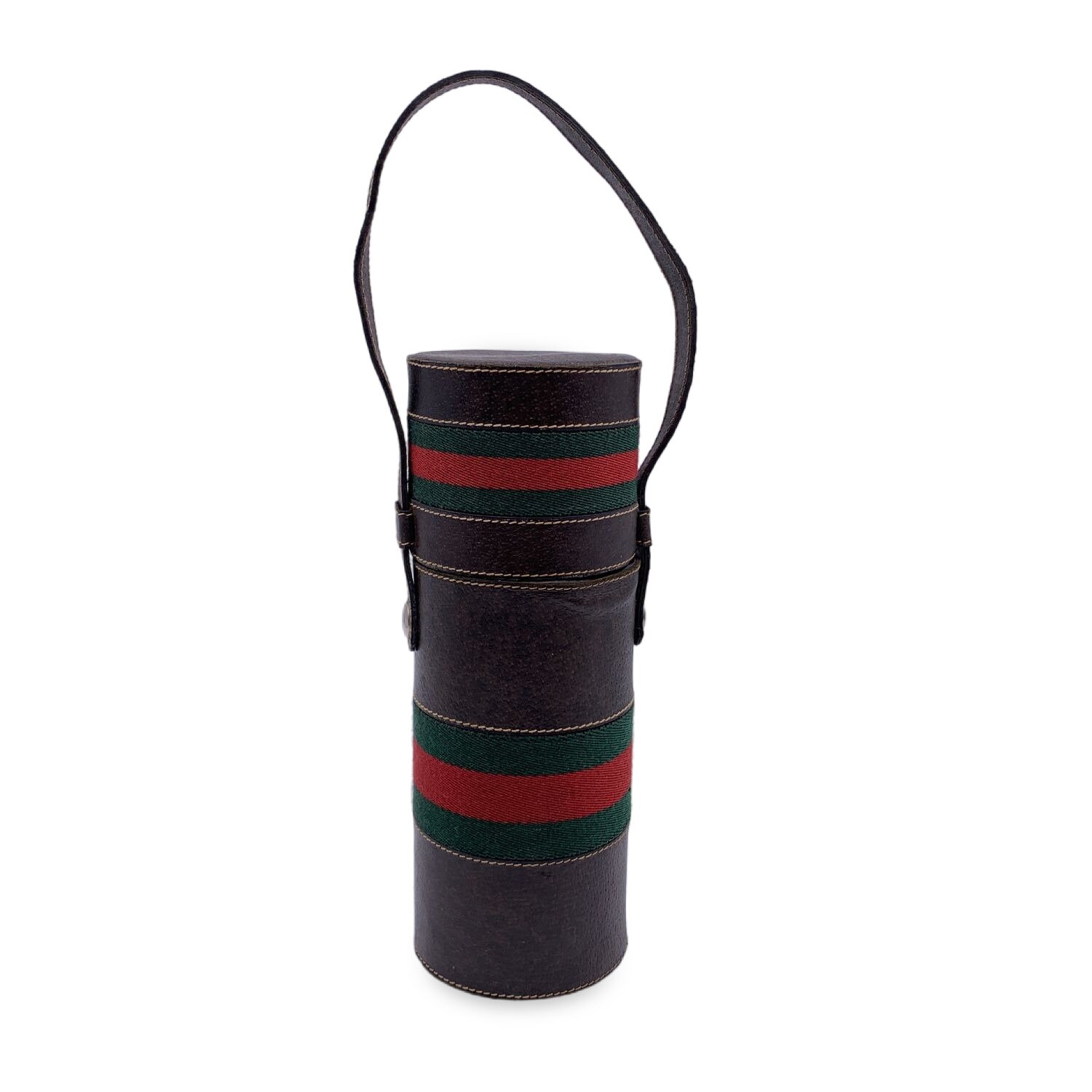 SALE Handsome Rare Vintage GUCCI Thermos W/navy Red Webbing 