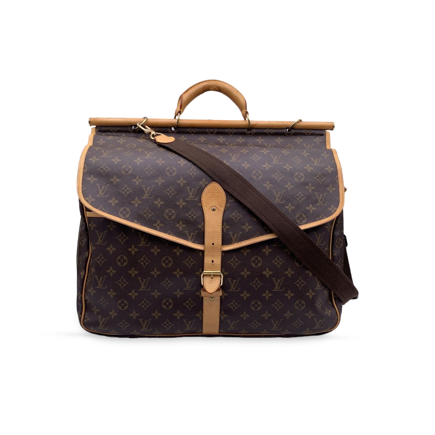 Vintage LOUIS VUITTON LV French Co Garment Suitcase Travel Bag Luggage w/  Pounce