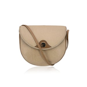 Authentic Christian Dior Vintage Beige Leather Small Crossbody Shoulder Bag