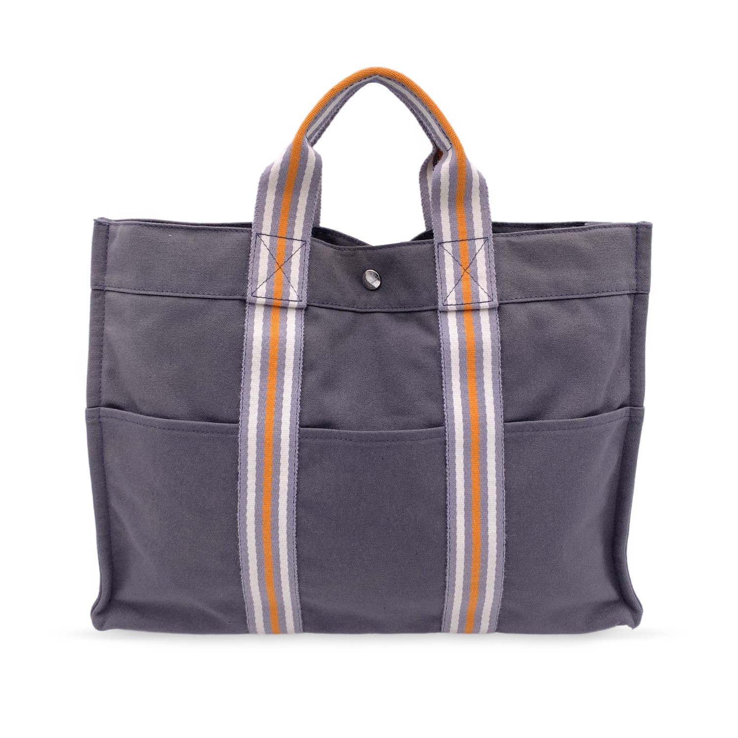 Hermès Tout Herline Cabas Fourre 871782 Gray Canvas Tote, Hermès