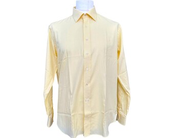 Authentisches Yves Saint Laurent Vintage Hemd aus Baumwolle in Hellgelb Grösse 40 M/L