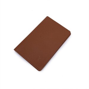 Authentique porte-photos portefeuille en cuir marron clair Louis Vuitton