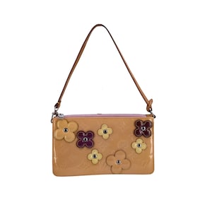 Bolsa Louis Vuitton Autêntica Monograma Bege Vernis Flor Lexington Pochette