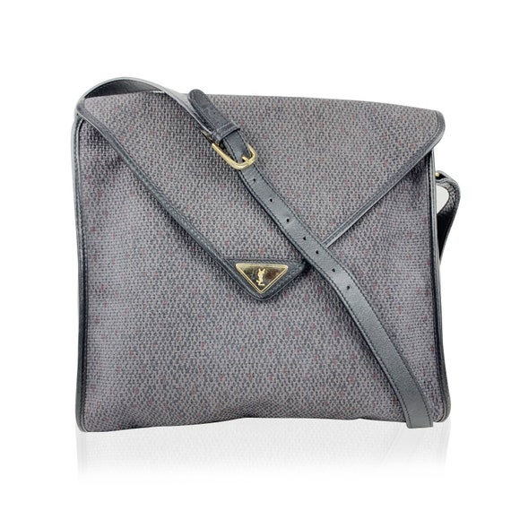 Authentic Yves Saint Laurent Vintage Grey Textured