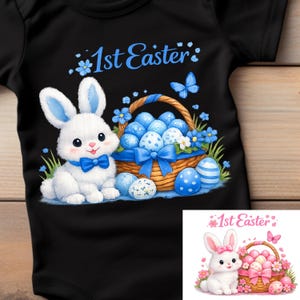 1st Easter Bunny PNG Bundle | Baby’s First Easter PNG | Boy & Girl Easter Bunny Design | First Easter Sublimation PNG | Digital Download