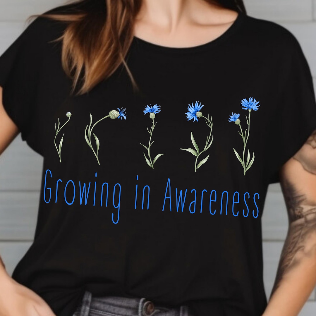 Growing in Awareness PNG | Autism Awareness Month Flower Design ...