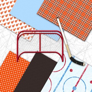Philadelphia Hockey Scrapbook Paper: Digital Hockey Paper and Clip Art (Digital Download) image 3