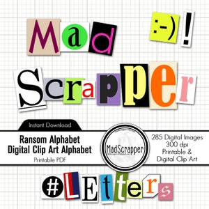 Ransom Note Alphabet: Magazine Cutout Letters (Digital Download)
