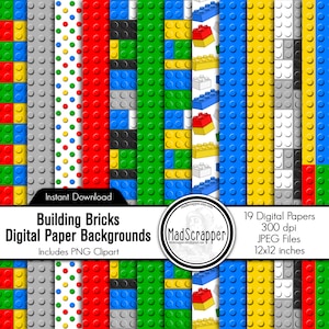 Digitales Scrapbook Papier Bausteine Digitale Bausteine Papier Pack Sofortiger Download PLUS Clipart