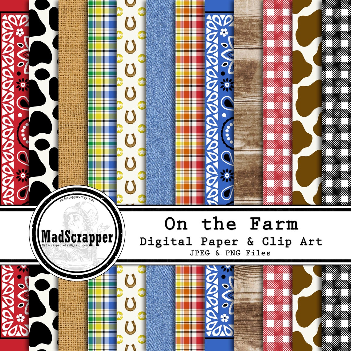 Digital Scrapbook Paper on the Farm Digital Farm Paper - Etsy