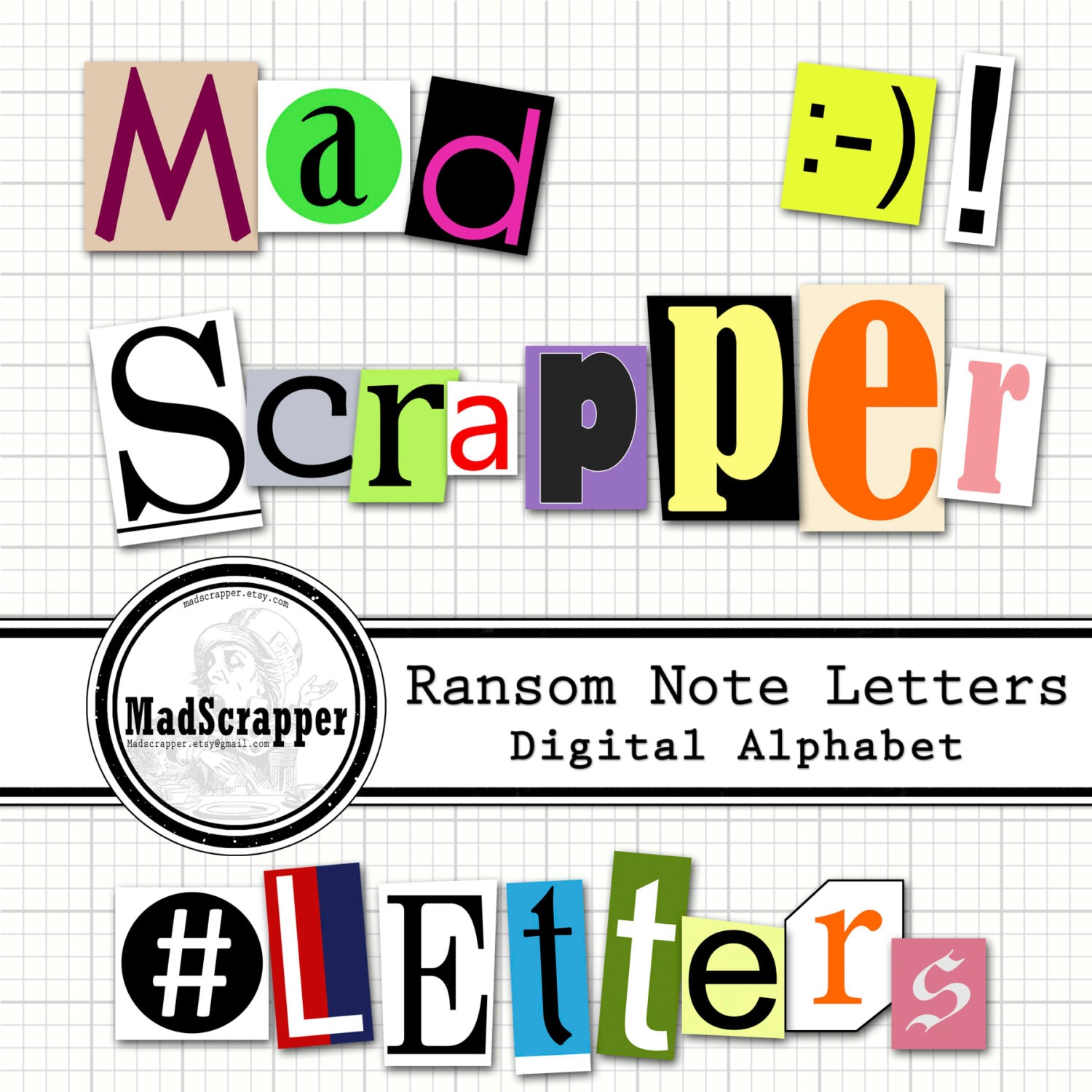 digital alphabet ransom note magazine print letters digital etsy