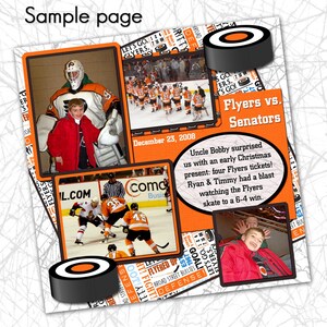Philadelphia Hockey Scrapbook Paper: Digital Hockey Paper and Clip Art (Digital Download) image 4