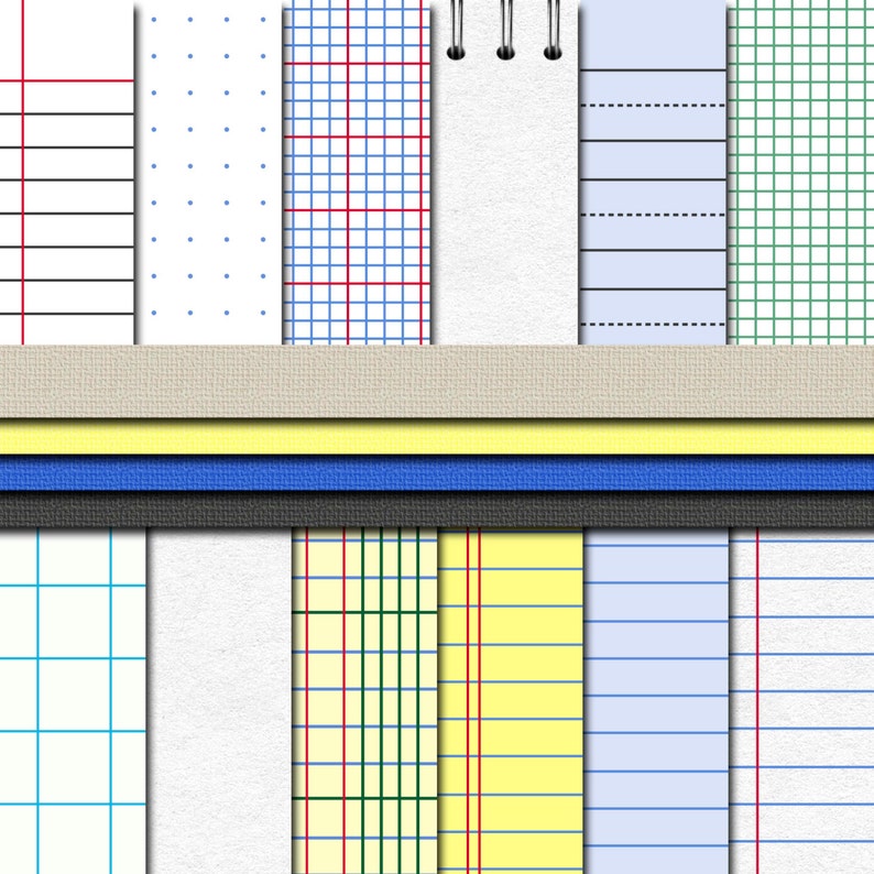Digital Scrapbook Paper Lined Paper School Days 4 Digital Etsy