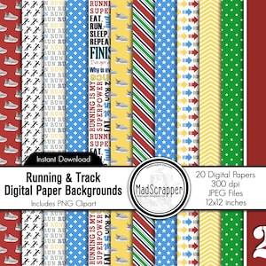 Papier pour scrapbooking numérique piste de course piste numérique pour scrapbooking arrière-plans et Clipart Instant Download