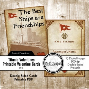 Digitale Valentinstagskarten Titanic Valentinstag Karten Titanic Karten Sofort Download