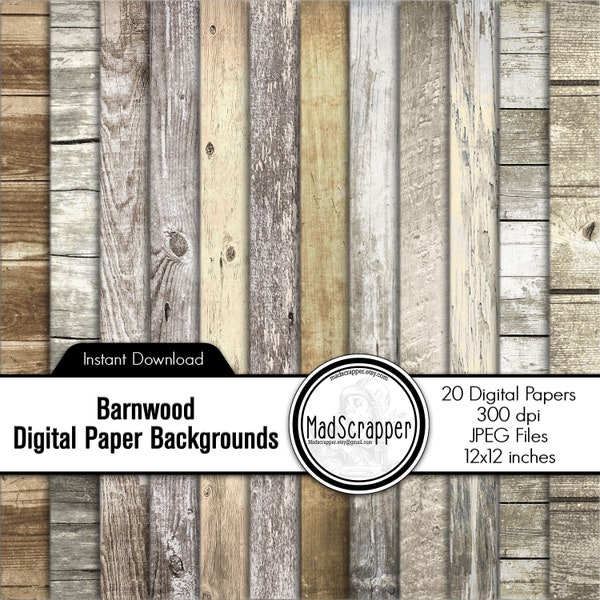Digital Scrapbook Paper Barnwood Digital Paper Barnwood Paper Backgrounds Instant Download