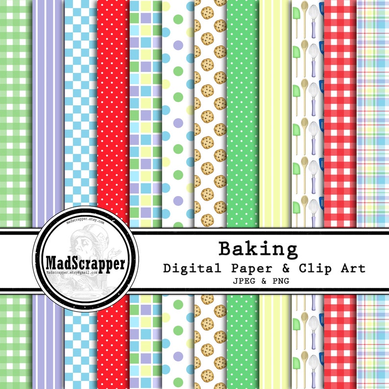 Digital Scrapbook Paper Baking Paper Digital Baking Paper Etsy