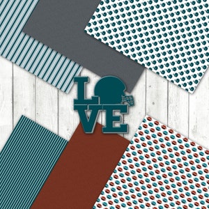 Digital Scrapbook Paper Philadelphia Football Colors Football Paper ...