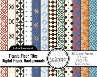 Titanic Scrapbook Papier: Digitale Titanic Textil/Boden Muster (Digitaler Download)