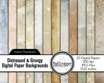 Distressed Grunge Digital Paper: Antiqued Textures (Digital Download)