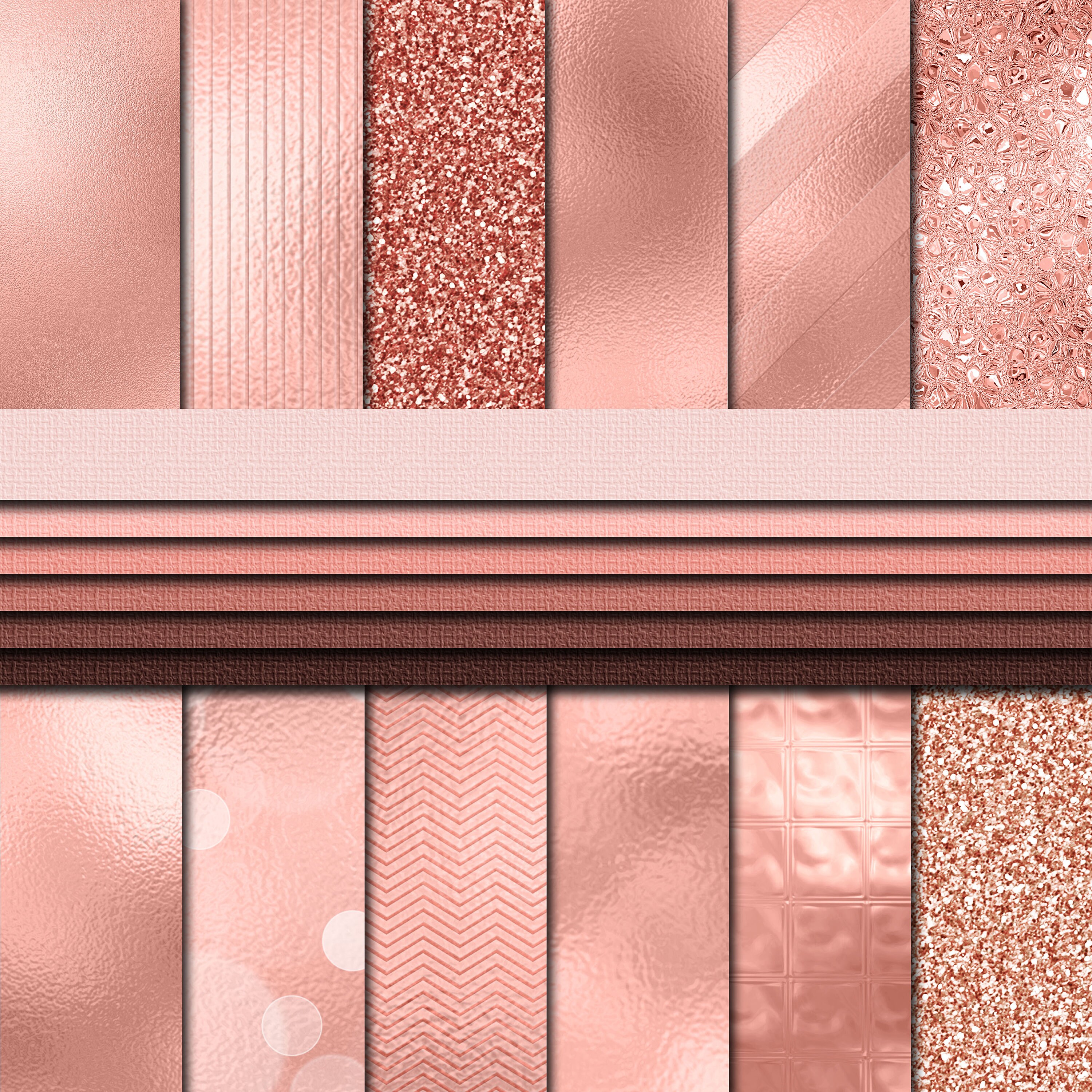 Digital Scrapbook Paper Metallic Foil Paper Digital Rose Gold Etsy