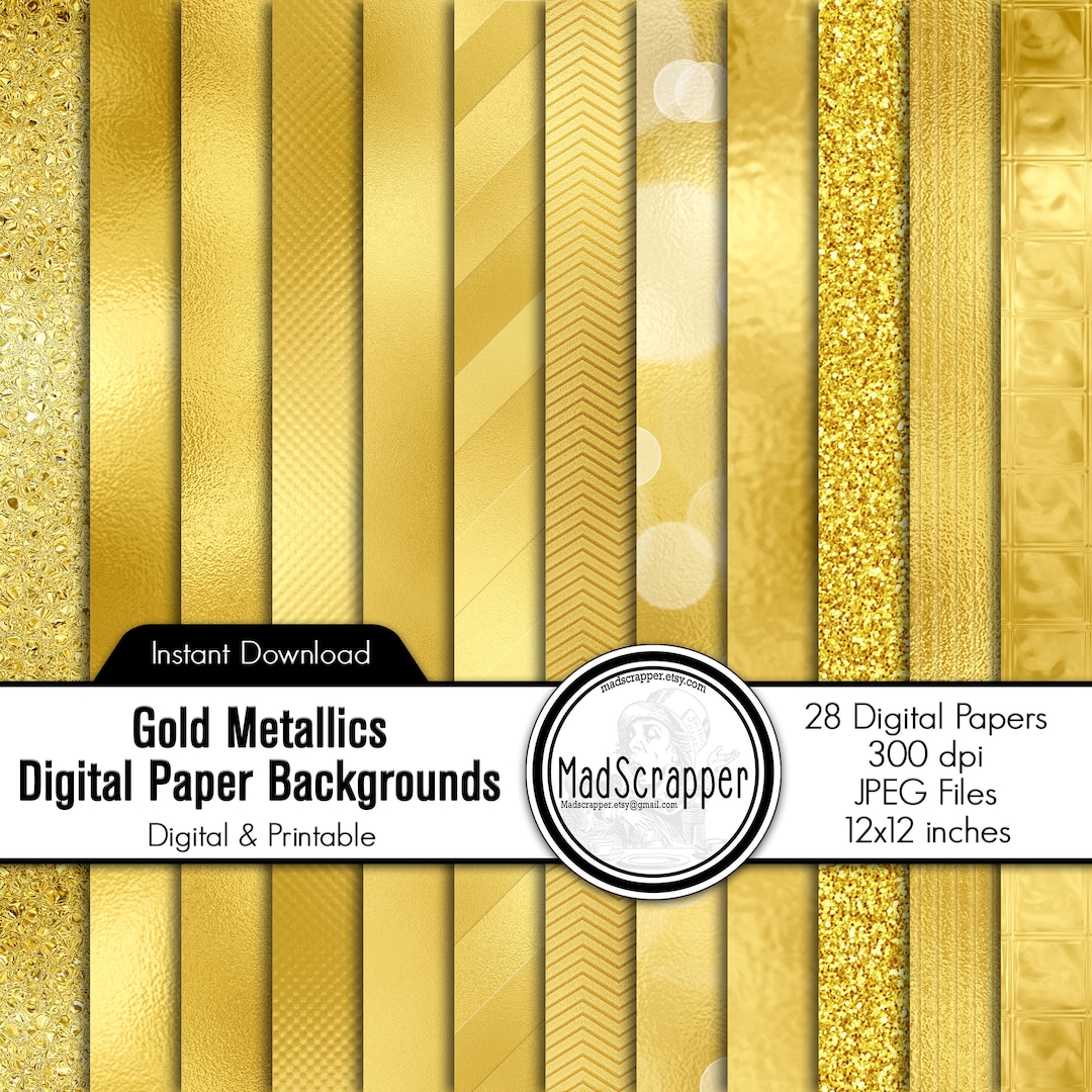 Metallic Gold Foil Paper: Scrapbook Backgrounds (digital Download) - Etsy