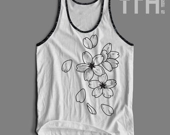 Cherry Blossom Tri-Blend Tank Top | Made-To-Order | Sizes XS to 2XL