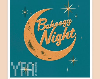Bahoogy Night 5x5" Graphic Design Unframed Art Print