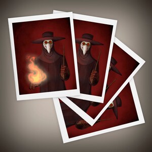Tarjetas de felicitación en blanco de El Doctor de la Peste / Juego de CUATRO / Tarjetas de notas de Halloween / Hechas a pedido