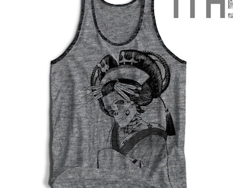 Skeletal Oiran Tri-Blend Tank Top | Made-To-Order in USA | Gifts for Him or Her