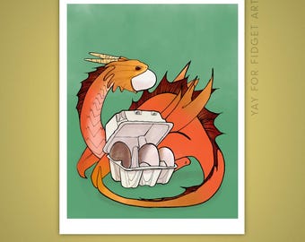 House Dragon 11x14" Art Print | Giclee Illustration