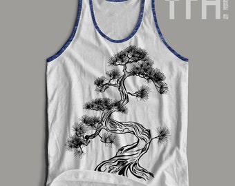 Japanese Pine Tree Tri-Blend Tank Top | Made-To-Order in USA | Gifts for Him or Her