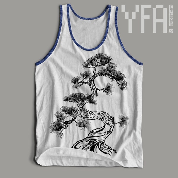 Japanese Pine Tree Tri-Blend Tank Top | Made-To-Order in USA | Gifts for Him or Her