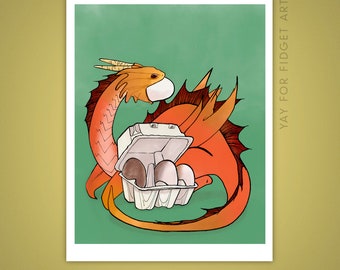 House Dragon Giclee Illustration 8x10" Art Print