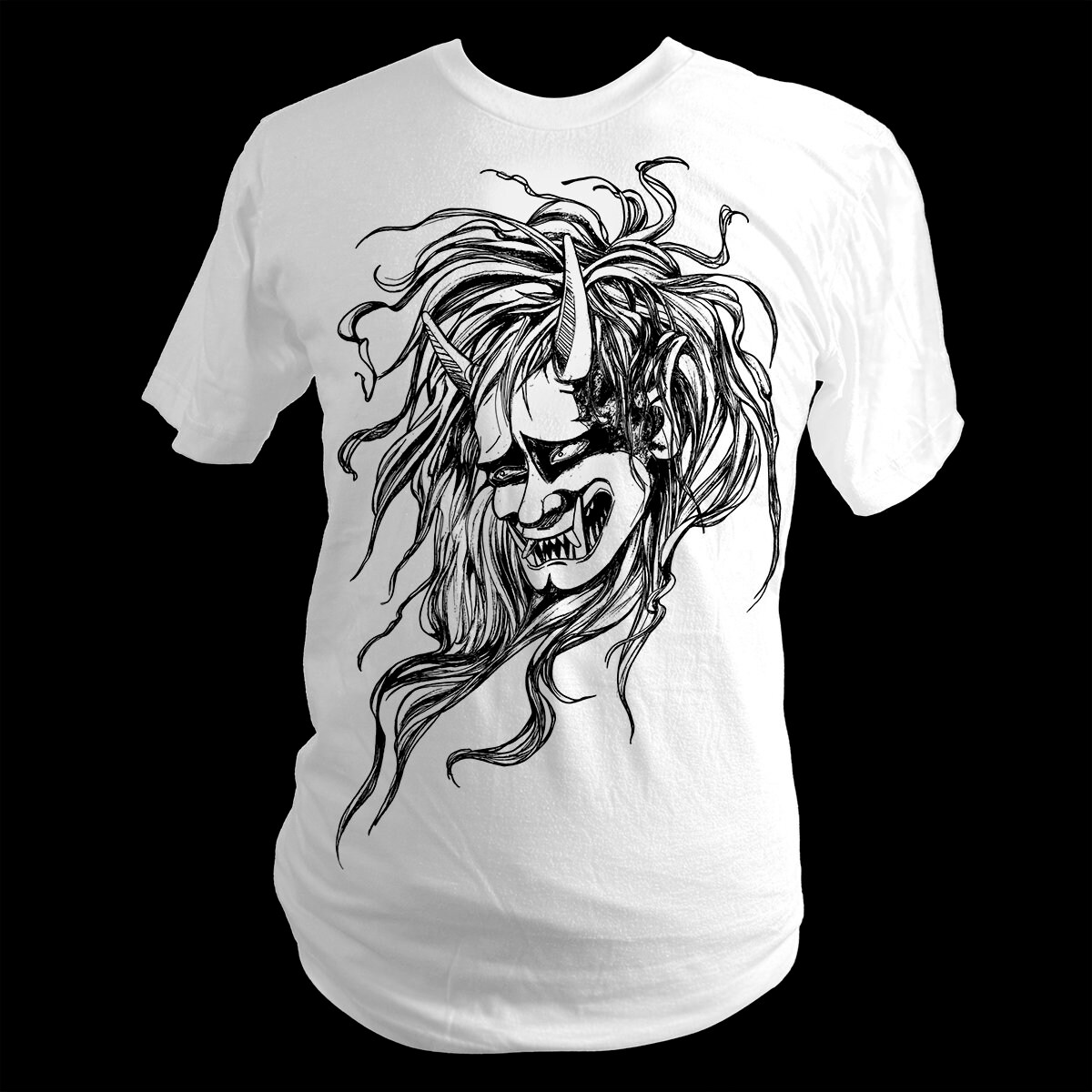 Made to Order Screen Print Tshirt Japanese Oni Design Etsy