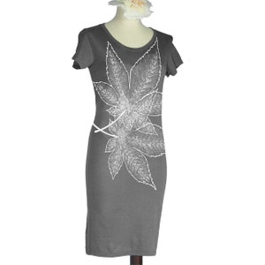 Maple Leaves T-Shirt Dress for Women Japanese Momiji Organic Bamboo Made to Order image 3