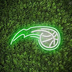 Letrero de neón personalizado de la NBA Orlando Magic, letrero de luz LED de neón hecho a mano con ajuste de brillo remoto, regalos de cumpleaños