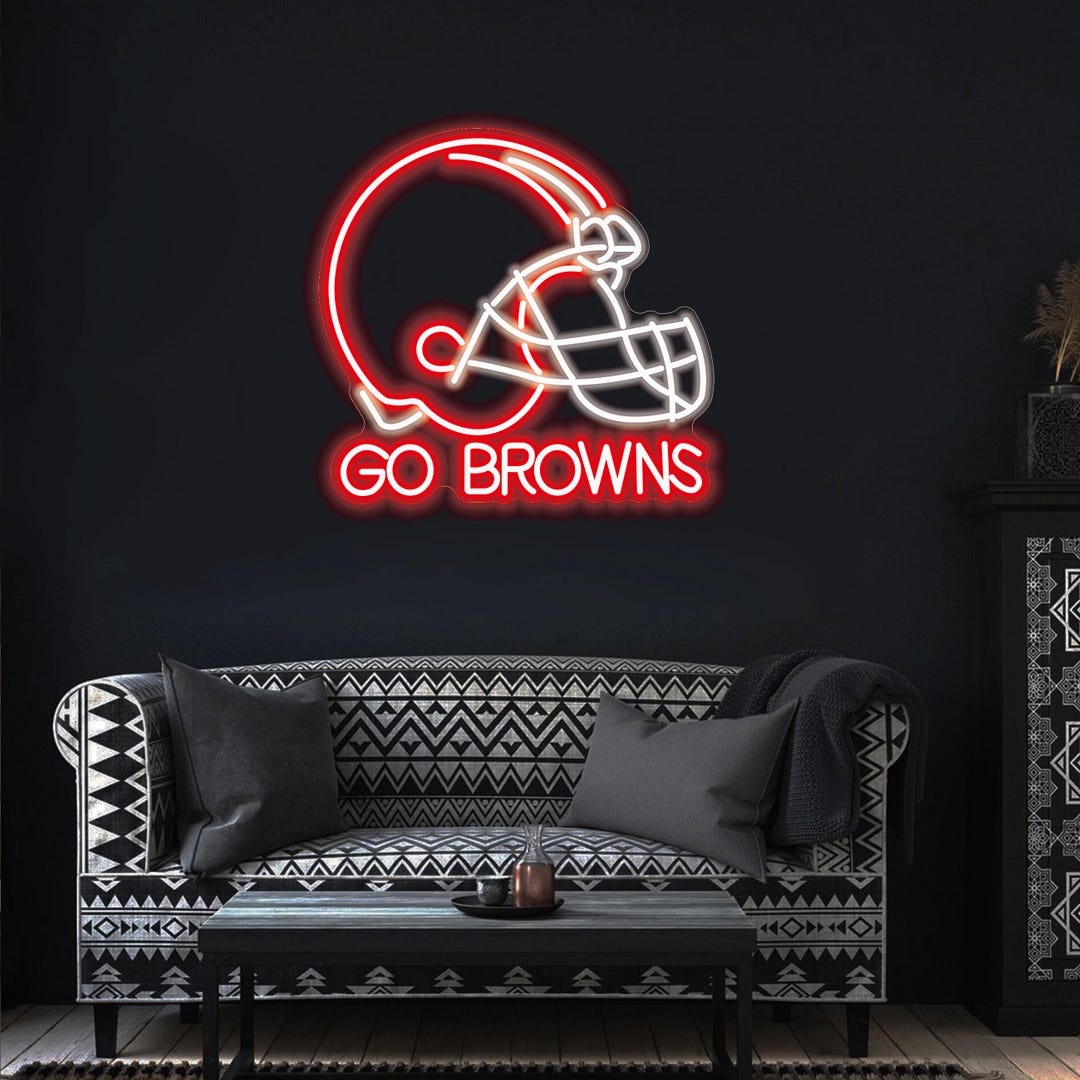 Cleveland Browns Helmet LED Neon Sign With Remote Dimming,powered by ...