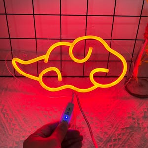Letrero luminoso LED de anime de nube, luz de anime, decoración de juegos ninja shinobi, caja de luz de configuración de anime para jugadores, regalos, neón para habitación infantil, decoración de pared para fiestas