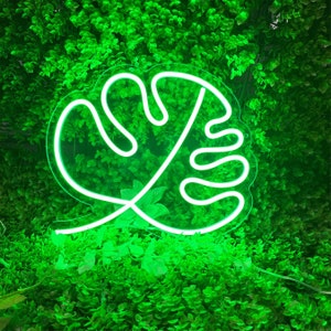 Insegna al neon a foglia, Insegne al neon con decorazioni a foglia per camera da letto, Insegne al neon a LED per decorazioni da parete per feste di compleanno, Bar, Lampada a forma di foglia Insegne al neon giungla