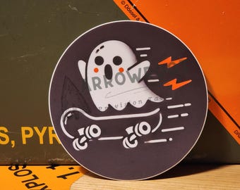 Skateboard Ghost Kid Sticker